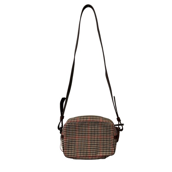 NWT Baekgaard Colby Plaid Brown Red Cream Crossbody Purse Bag Leather Handbag - Picture 7 of 16